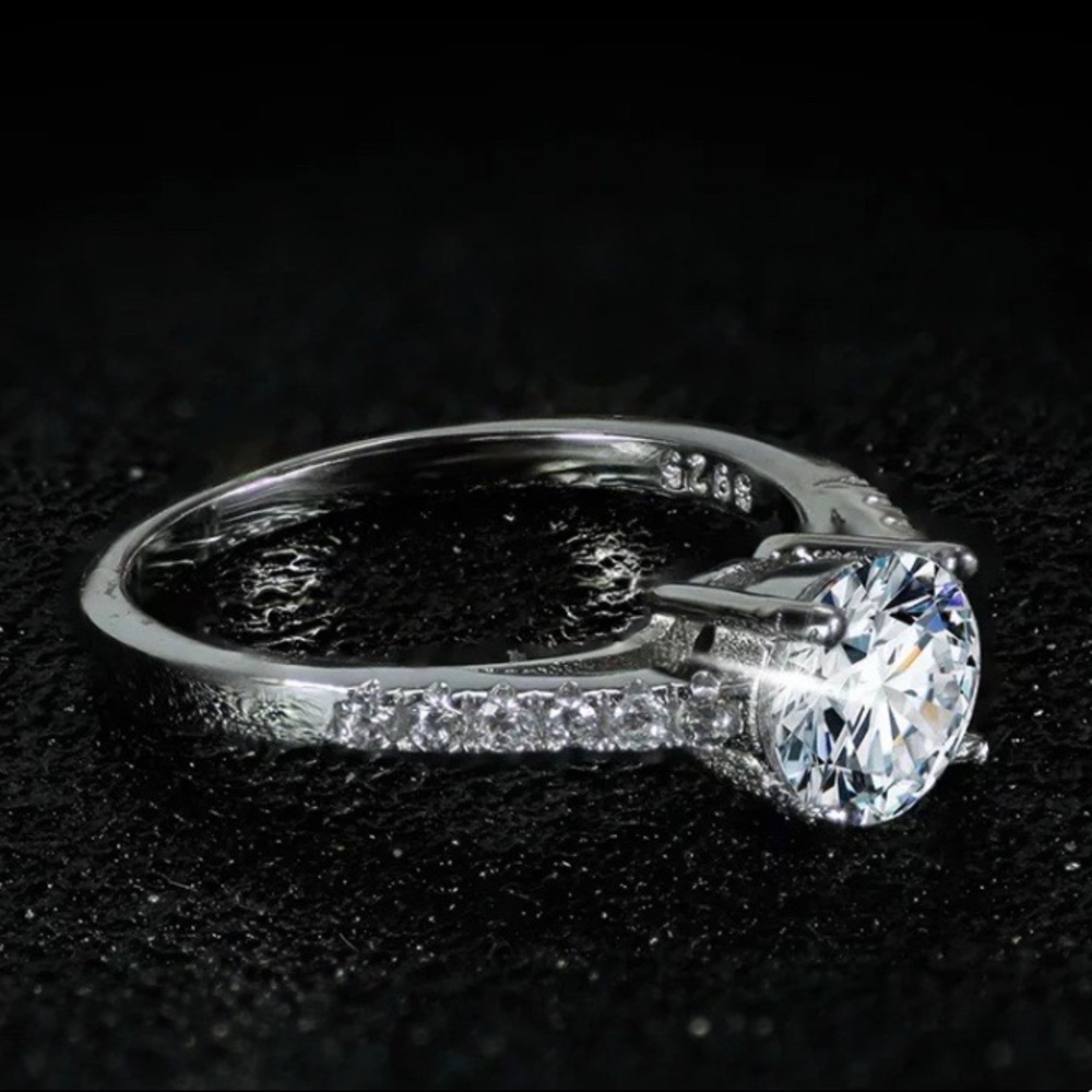 New💍925 Sterling Silver Diamond Engagement Ring - Picture 4 of 6